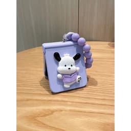 [CÓ SẴN] Ốp Z Flip 8 - Z Flip 7 - Z Flip6 5G giá đỡ / pop cún tai dài charm mây kèm dây hạt và thanh bảo vệ bản lề 5