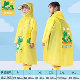 TD67AD Áo mưa trẻ em cao cấp chống thấm nước, họa tiết hình thú dễ thương cho bé cao 110-140Cm 3