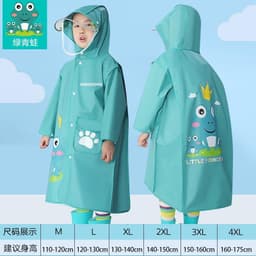 TD67AD Áo mưa trẻ em cao cấp chống thấm nước, họa tiết hình thú dễ thương cho bé cao 110-140Cm 7