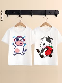Áo Thun In Hình Bò Sữa Cho Bé Trai Bé Gái Cực Cute 10