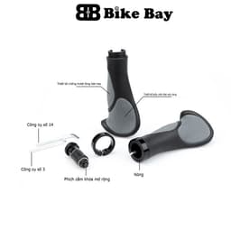 Tay nắm xe đạp, tay nắm xe đạp thể thao ( ĐỦ ĐỒ LẮP ) FULL CAO SU TÌ TAY SIZE TO CHỐNG MỎI mã TS03 5