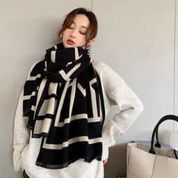 Khăn Choàng Dạ Cao Cấp, Khăn Quàng Cổ Choàng Vai Ban To 180*90 Họa Tiết Thanh Lịch Trẻ Trung k2 6