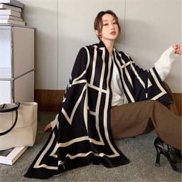 Khăn Choàng Dạ Cao Cấp, Khăn Quàng Cổ Choàng Vai Ban To 180*90 Họa Tiết Thanh Lịch Trẻ Trung k2 9