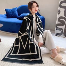 Khăn Choàng Dạ Cao Cấp, Khăn Quàng Cổ Choàng Vai Ban To 180*90 Họa Tiết Thanh Lịch Trẻ Trung k2 7
