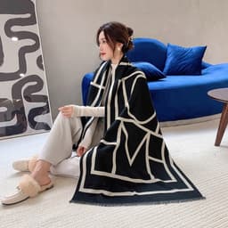 Khăn Choàng Dạ Cao Cấp, Khăn Quàng Cổ Choàng Vai Ban To 180*90 Họa Tiết Thanh Lịch Trẻ Trung k2 11
