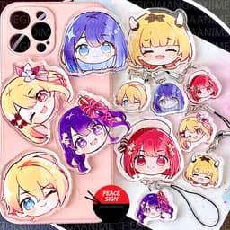 (mua 1 tặng 1) Giá đỡ dây treo điện thoại OSHI NO KO ĐẦU TO Đứa Con Của Thần Tượng anime chibi mica griptok pop 1