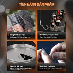 Thẻo Cước Lưỡi Tự Lật Chuyên Câu Rô Diếc Thẻo Câu Đài Buộc Sẵn Lưỡi Câu Cá Chất Lượng 9