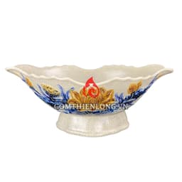 Bát đựng gà cúng men rạn hoa sen đĩa thuyền đựng gà gốm Bát Tràng chính hãng Gốm Thiên Long 230942 3