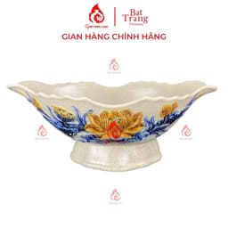 Bát đựng gà cúng men rạn hoa sen đĩa thuyền đựng gà gốm Bát Tràng chính hãng Gốm Thiên Long 230942 1