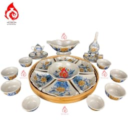 Bát đựng gà cúng men rạn hoa sen đĩa thuyền đựng gà gốm Bát Tràng chính hãng Gốm Thiên Long 230942 4