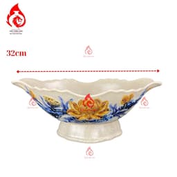 Bát đựng gà cúng men rạn hoa sen đĩa thuyền đựng gà gốm Bát Tràng chính hãng Gốm Thiên Long 230942 5
