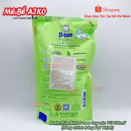(Mẫu Mới) Nước Rửa Bình Sữa Organic D-nee, Dnee Rửa Cả Đồ Chơi, Rau Củ Quả, An Toàn Cho Bé Tui 550ml 4