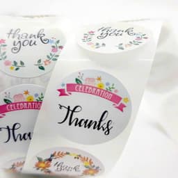 VINBEO Cuộn 500 tem Sticker Thank you in màu tự dính - Tem cảm ơn siêu dễ thương nền Hồng|HD96 AK006 2