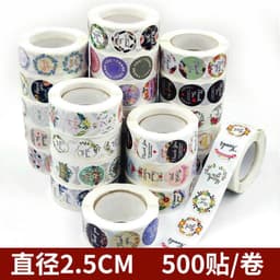 VINBEO Cuộn 500 tem Sticker Thank you in màu tự dính - Tem cảm ơn siêu dễ thương nền Hồng|HD96 AK006 1