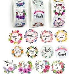 VINBEO Cuộn 500 tem Sticker Thank you in màu tự dính - Tem cảm ơn siêu dễ thương nền Hồng|HD96 AK006 4