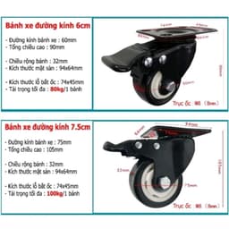 [KKTHN] Bánh Xe Gắn Loa Kéo, Tủ Kệ, Đế Lót Chậu, Bánh Xe Đẩy Hàng Mini Viền Đen Chịu Tải 4