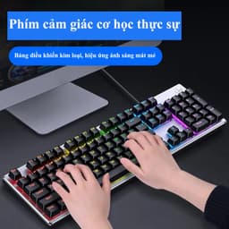 Bộ bàn phím và chuột Gaming giả cơ HP KM300F gaming  kim loại led màu 4