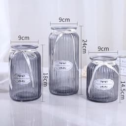 Bình hoa / Lọ hoa thuỷ tinh vân sọc cao cấp nhiều kích thước (Có nơ, không tem) 4
