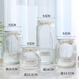 Bình hoa / Lọ hoa thuỷ tinh vân sọc cao cấp nhiều kích thước (Có nơ, không tem) 5