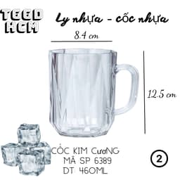 Cốc nhựa trong Chịu Nhiệt Cao 450ml,460ML Có Quai Cầm Uống Bia, cốc Nước, Cốc sinh tố 5