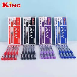 Hộp 12 cây bút gel mini King K009 xanh, tím, đỏ, đen giá sỉ 1