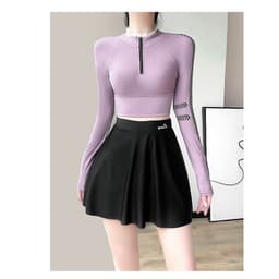 Bộ bơi nữ , bikini dài tay hai mảnh chân váy xoè tay chữ 3