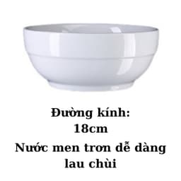 Tô phở , bát canh bằng sứ màu trắng có ngấn 18cm Bát sứ đựng cơm canh 2