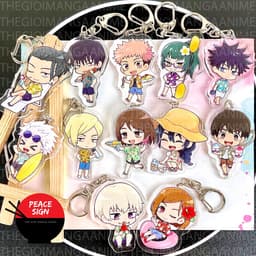 (mua 1 tặng 1) ( NGHỈ MÁT ) Móc khóa JUJUTSU KAISEN Chú Thuật Hồi Chiến anime chibi mica trong acrylic xinh xắn 1