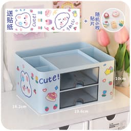 Kệ đựng bút đồ dùng học tập hộp lưu trữ văn phòng phẩm để bàn học sinh dễ thương 9