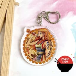 (Mua 1 tặng 1) Móc khóa mica ONE PIECE ĐẢO HẢI TẶC ver OVAL hình in 2 mặt 3