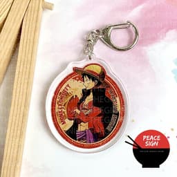 (Mua 1 tặng 1) Móc khóa mica ONE PIECE ĐẢO HẢI TẶC ver OVAL hình in 2 mặt 4