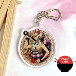 (Mua 1 tặng 1) Móc khóa mica ONE PIECE ĐẢO HẢI TẶC ver OVAL hình in 2 mặt 5