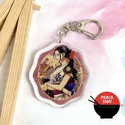 (Mua 1 tặng 1) Móc khóa mica ONE PIECE ĐẢO HẢI TẶC ver OVAL hình in 2 mặt 8