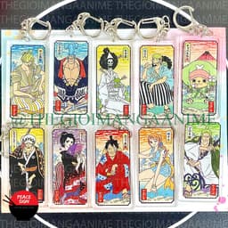 (mua 1 tặng 1) Móc khóa mica ONE PIECE ĐẢO HẢI TẶC ver WANO CHỮ NHẬT hình in 2 mặt 1