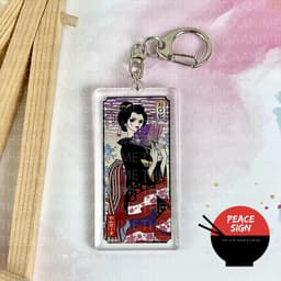 (mua 1 tặng 1) Móc khóa mica ONE PIECE ĐẢO HẢI TẶC ver WANO CHỮ NHẬT hình in 2 mặt 4
