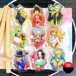 (mua 1 tặng 1) Móc khóa ONE PIECE ĐẢO HẢI TẶC ver THOI LƯƠNG THỰC in hình anime chibi mica zoro sanji luffy nami law 1