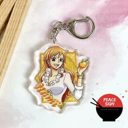 (mua 1 tặng 1) Móc khóa ONE PIECE ĐẢO HẢI TẶC ver THOI LƯƠNG THỰC in hình anime chibi mica zoro sanji luffy nami law 7
