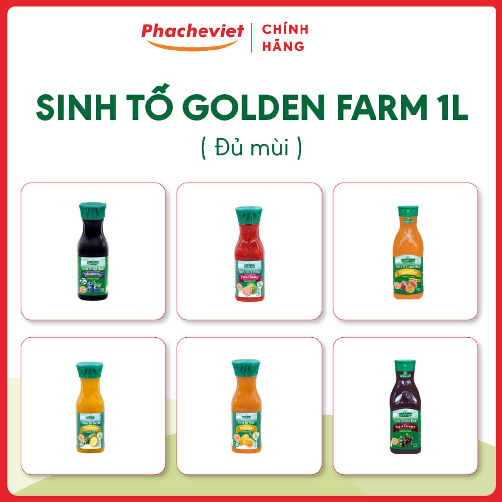 Sinh tố Golden Farm đủ vị trái cây chai 1000ml , dokhogiasi