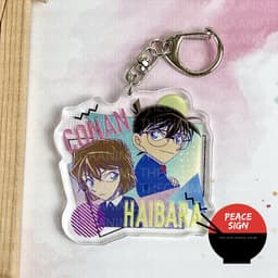 (mua 1 tặng 1) Móc khóa DETECTIVE CONAN - CONAN HAIBARA & SHINICHI RAN in hình anime THÁM TỬ LỪNG DANH chibi mica 3