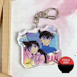 (mua 1 tặng 1) Móc khóa DETECTIVE CONAN - CONAN HAIBARA & SHINICHI RAN in hình anime THÁM TỬ LỪNG DANH chibi mica 4