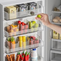 Hộp Nhựa Đựng Hành Tỏi, Hoa Qủa Để Tủ Lạnh Có Móc Dán Treo Tường 7
