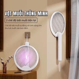 Vợt Bắt Muỗi Thông Minh Gấp Gọn 2 In 1 - Đèn Bắt Muỗi Tự Động Ban Đêm 1