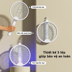 Vợt Bắt Muỗi Thông Minh Gấp Gọn 2 In 1 - Đèn Bắt Muỗi Tự Động Ban Đêm 3