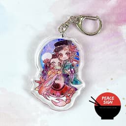 (mua 1 tặng 1) Móc khóa KIMETSU NO YAIBA ver 12 CUNG HOÀNG ĐẠO keyring mica acrylic in hình anime chibi dễ thương 9