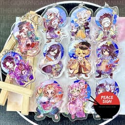 (mua 1 tặng 1) Móc khóa KIMETSU NO YAIBA ver 12 CUNG HOÀNG ĐẠO keyring mica acrylic in hình anime chibi dễ thương 1