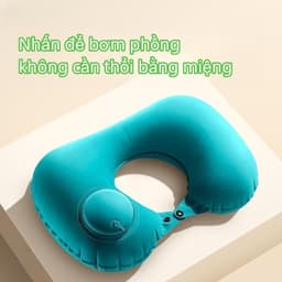 Gối bơm hơi tự động,gối chữ U,gối du lịch,gối bơm hơi,không cần thổi miệng,gấp gọn tiện mang theo 2