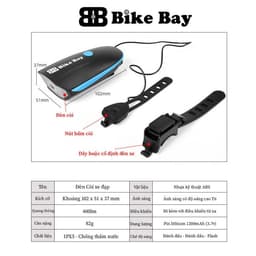 Đèn Còi Xe Đạp Thể Thao, Đèn Led Sac USB, Chống Nước Đi Mưa Thoải Mái - DC01 5