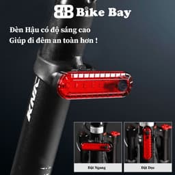 Đèn hậu xe đạp thể thao, Đèn cảnh báo xe đạp dùng 4-12H liên tục sạc USB Chống Nước - DH04 2