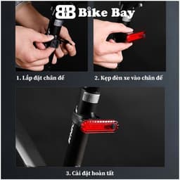 Đèn hậu xe đạp thể thao, Đèn cảnh báo xe đạp dùng 4-12H liên tục sạc USB Chống Nước - DH04 5