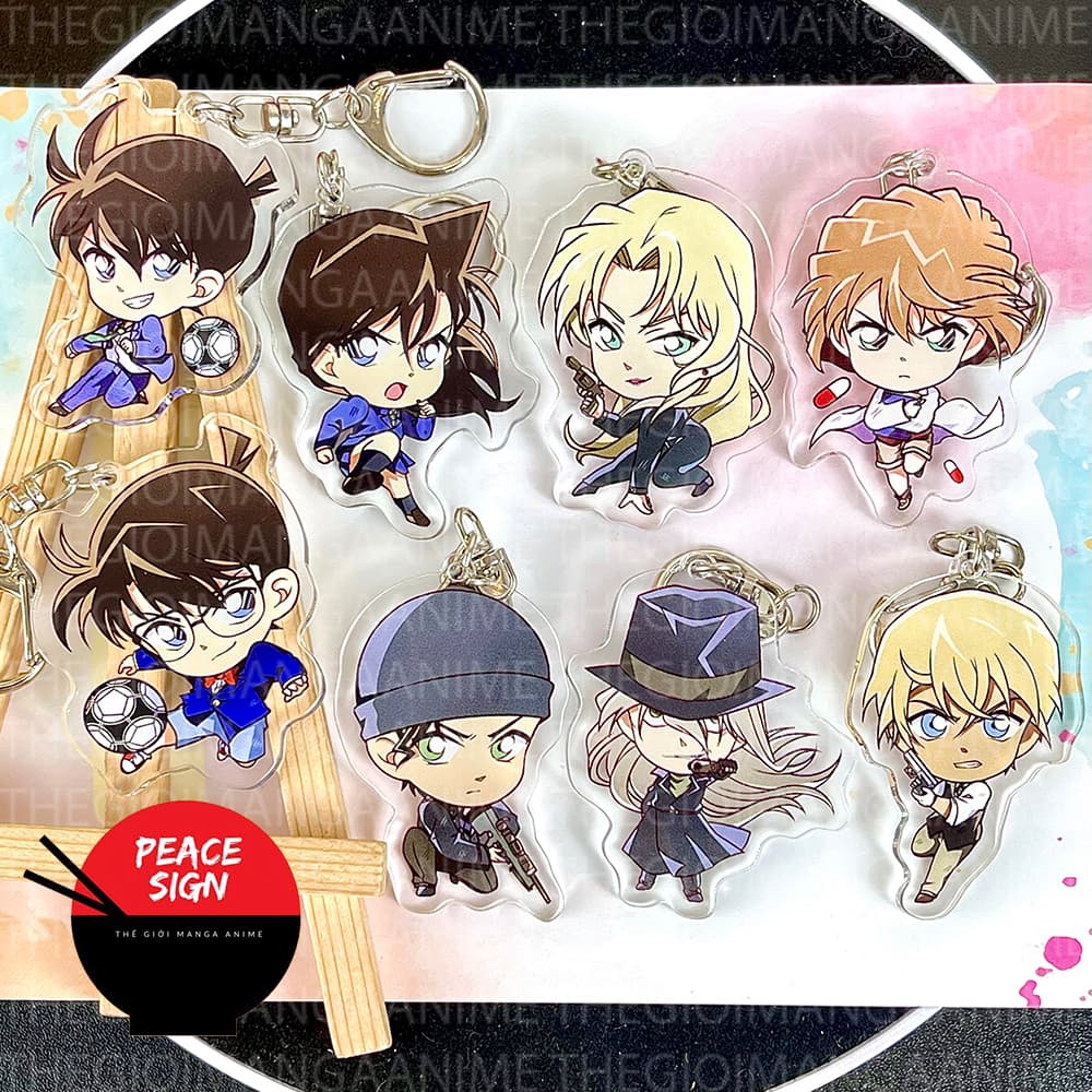 (mua 1 tặng 1) Móc khóa DETECTIVE CONAN ver HÀNH ĐỘNG Movie 26 Thám Tử Lừng Danh mica trong acrylic anime độc đáo